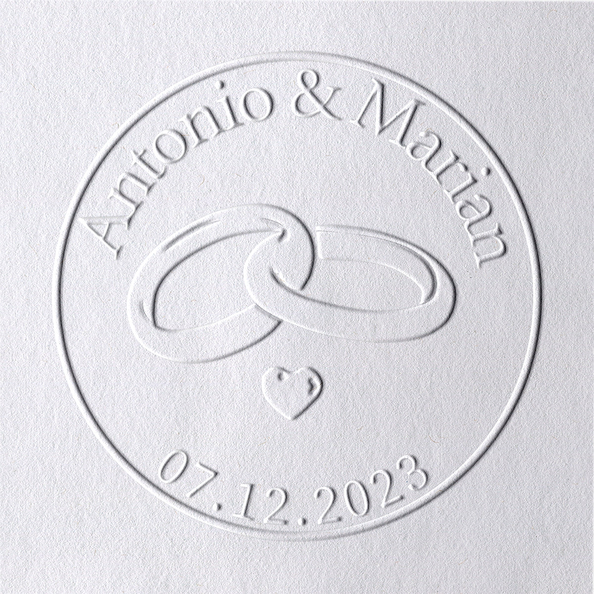 Custom Couple Rings Wedding Embosser 271