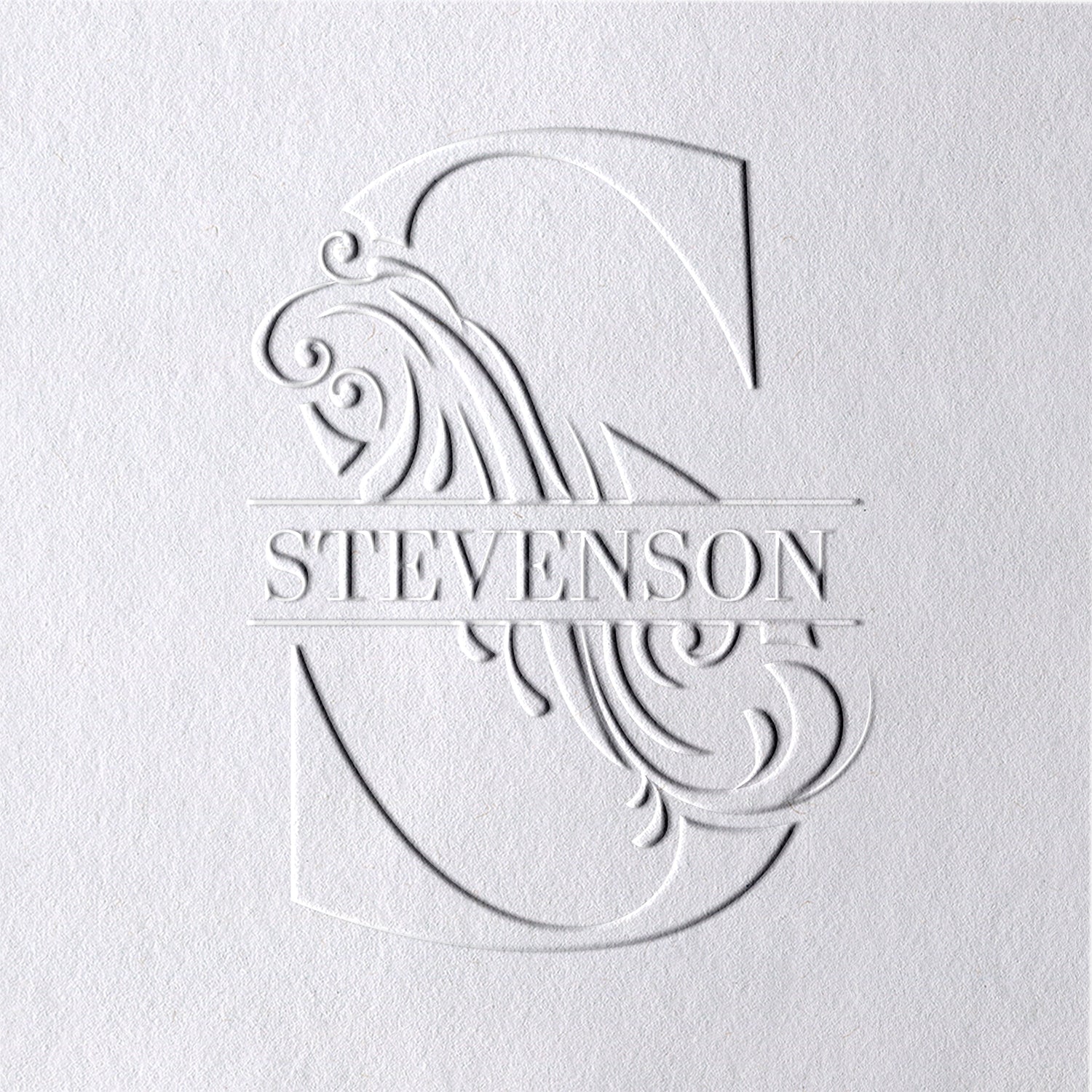 Custom Curved Vines Initial Name Embosser 221