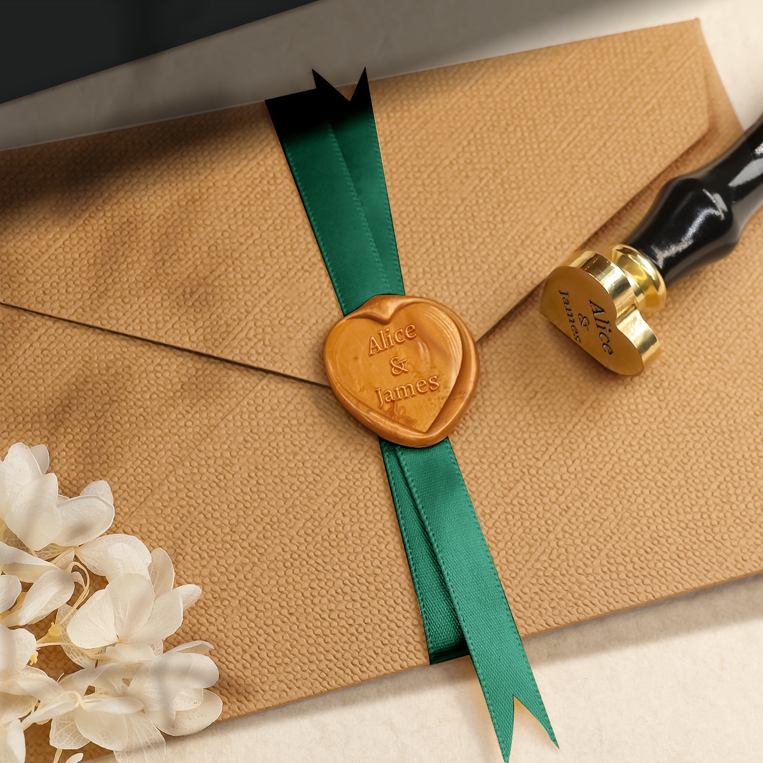 Custom Design Heart Shape Wax Seal Stamp with Your Artwork 5