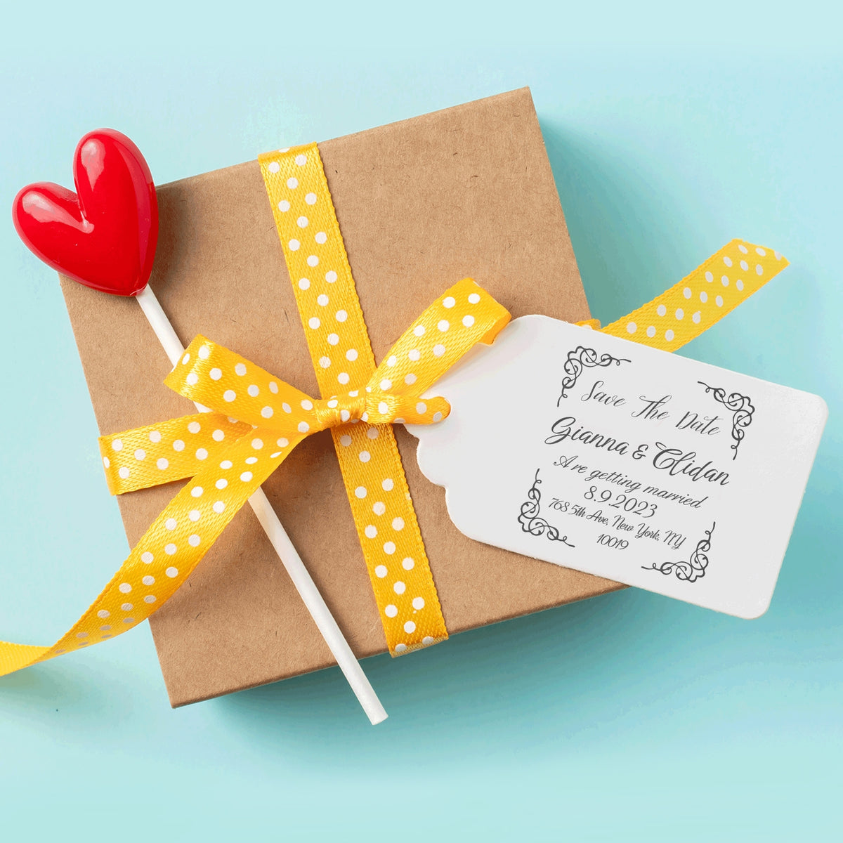 Custom Floral Corners Wedding Save the Date Rubber Stamp wd1