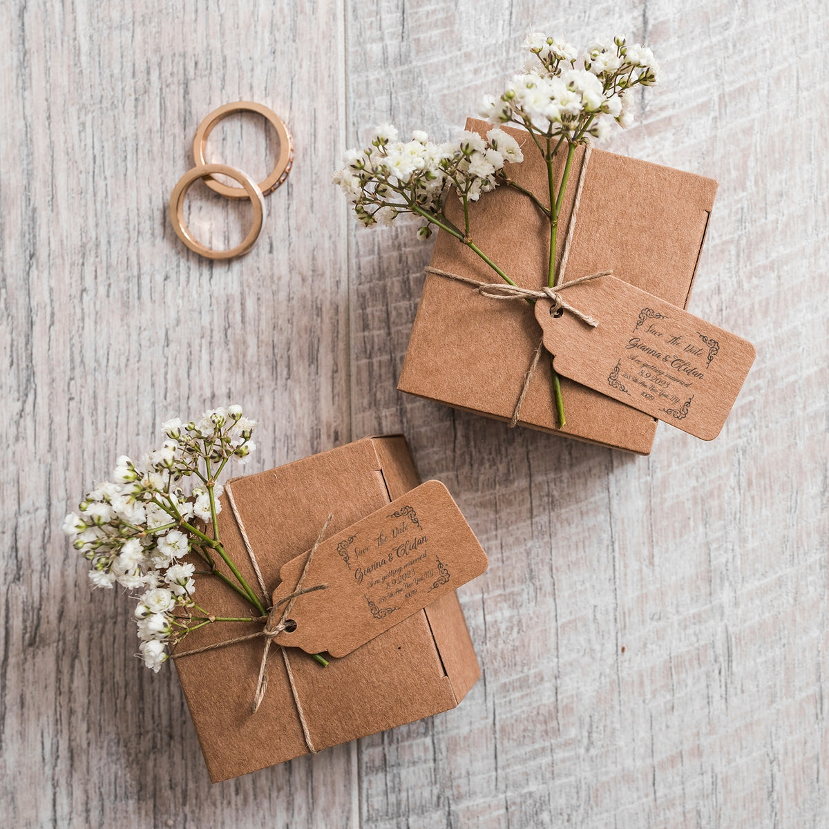 Custom Floral Corners Wedding Save the Date Rubber Stamp wd2