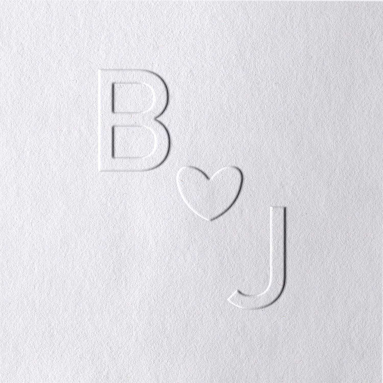 Custom Loving Heart with Diagonal Initials Minimalist Wedding Embosser 71