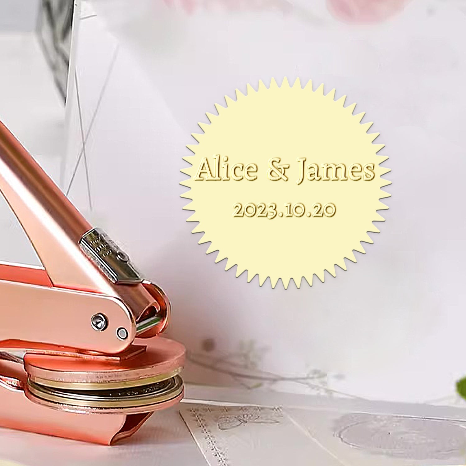 Custom Minimalist Name Wedding Embosser - Style 7 1-71