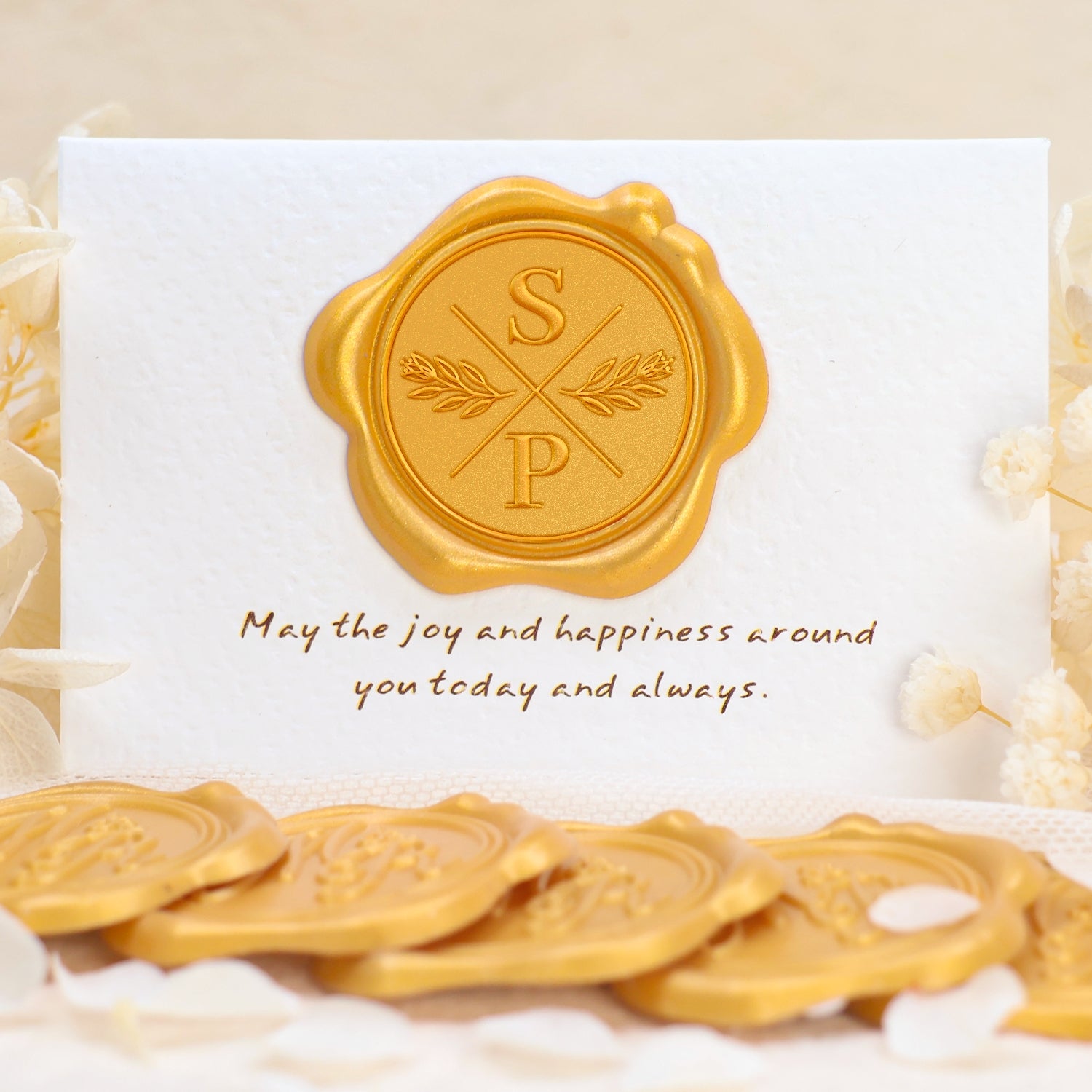 Custom Tulip Wedding Monogram Wax Seal Stickers 1-7