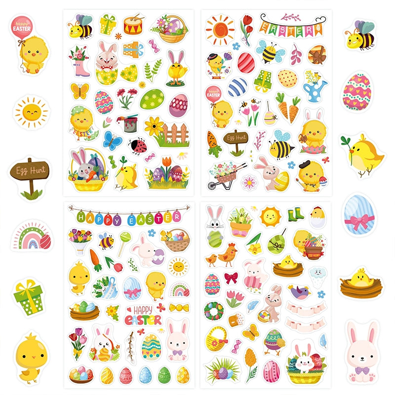 Cute Cartoon Easter Vinyl Stickers - 4 Sheets a2