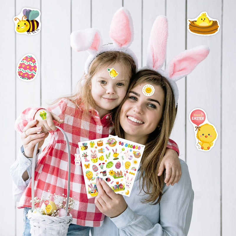 Cute Cartoon Easter Vinyl Stickers - 4 Sheets b