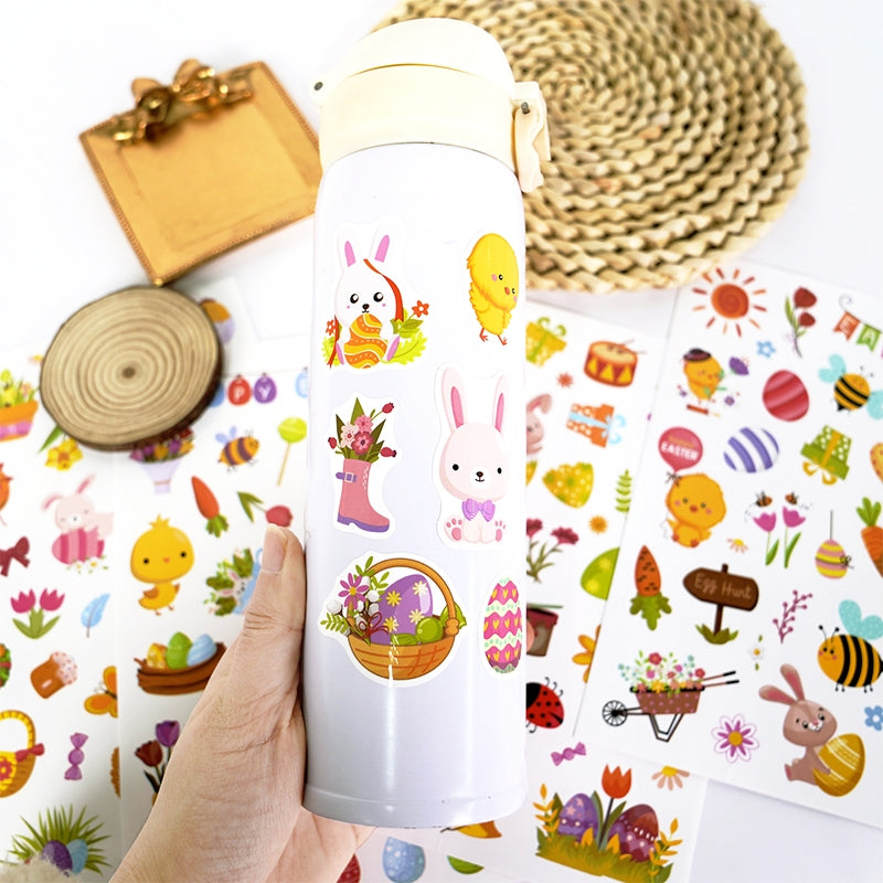 Cute Cartoon Easter Vinyl Stickers - 4 Sheets b2