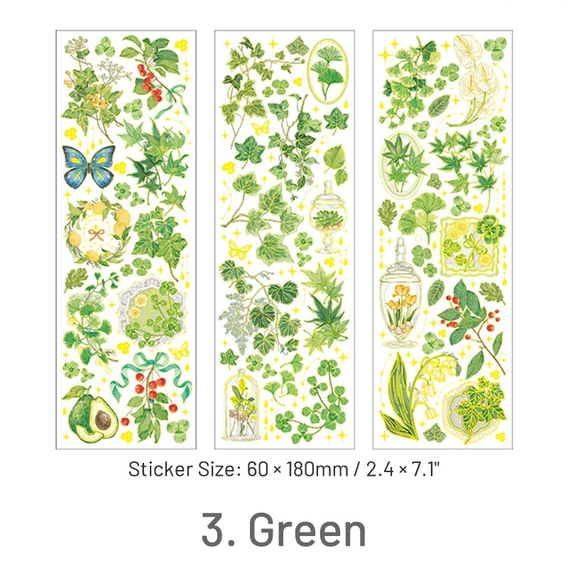 Dazzling Transparent PET Floral Journal Sticker sku-3