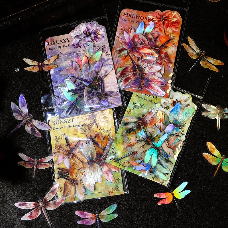 Dragonfly Holographic Hot Stamping PET Stickers a