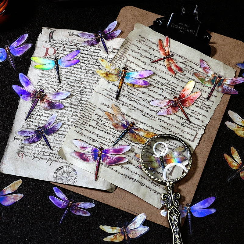 Dragonfly Holographic Hot Stamping PET Stickers b