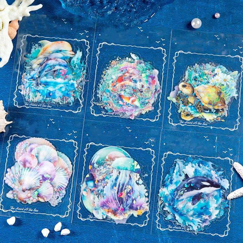 Exquisite The Sea Themed Shell Light PET Sticker a