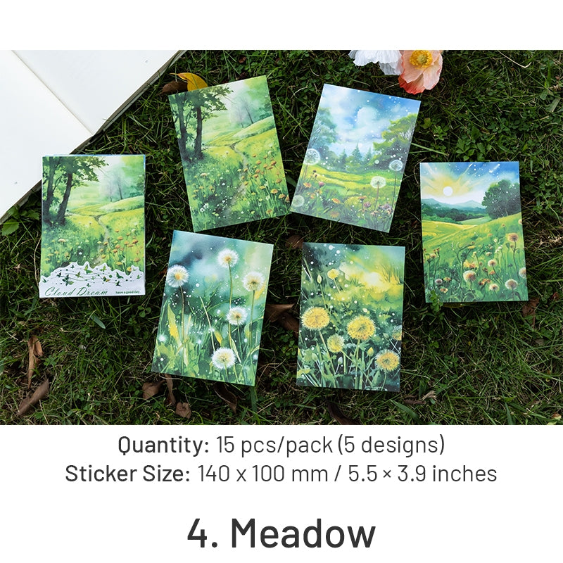 Fairy Tale Special Ink Washi Stickers - Sky, Castle, Forest, Meadow, Snowy, Moon sku-4