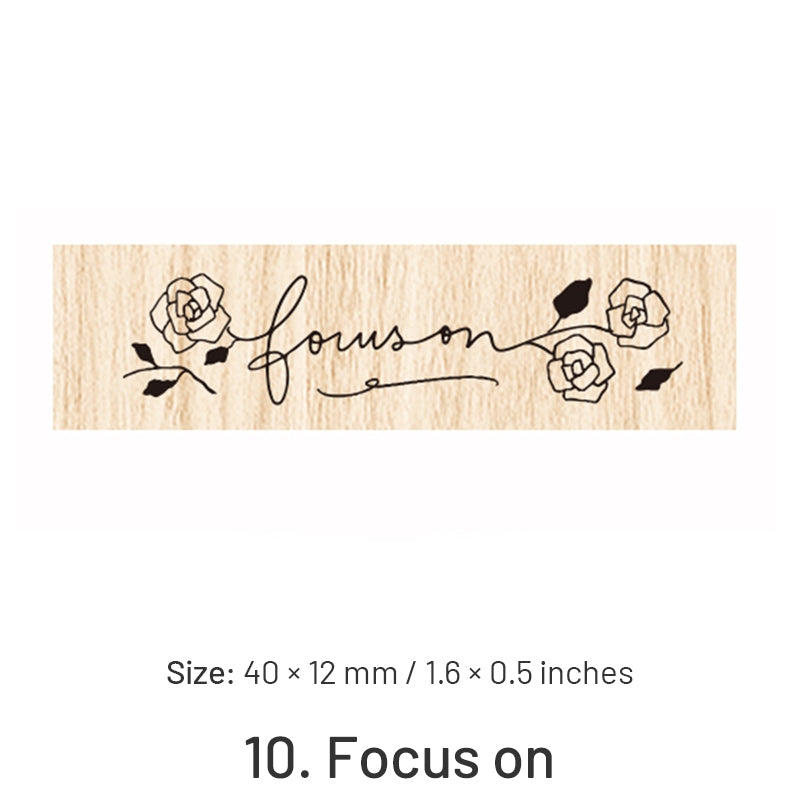 Fancy Font English Words Wooden Rubber Stamp sku-10