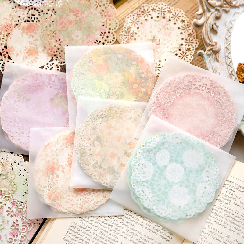 Fantasy Lace Hollow Vintage Collage Background Paper a