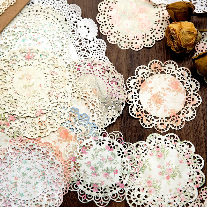Fantasy Lace Hollow Vintage Collage Background Paper b