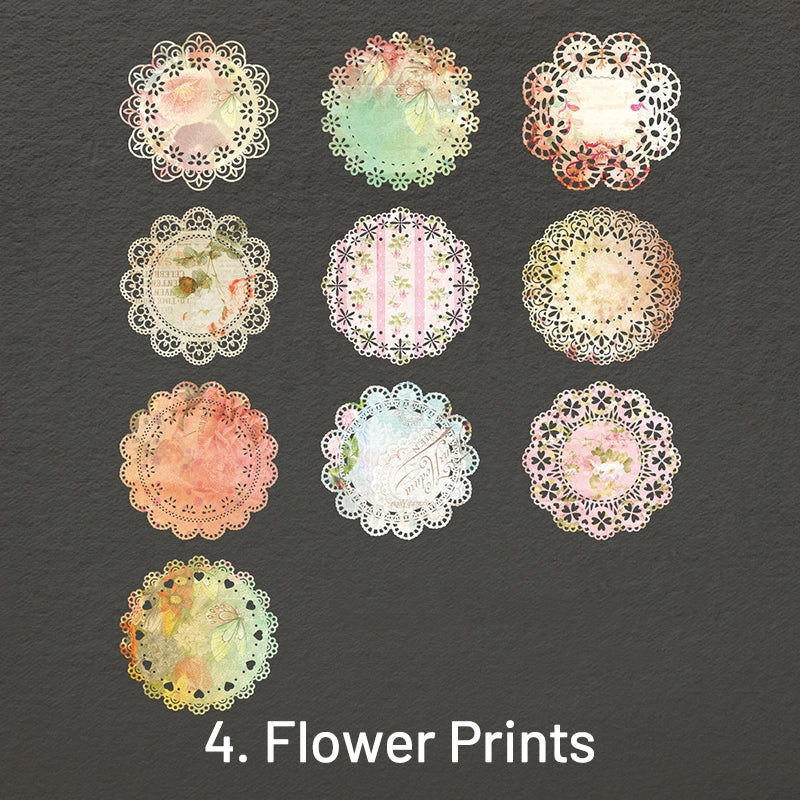 Fantasy Lace Hollow Vintage Collage Background Paper sku-4