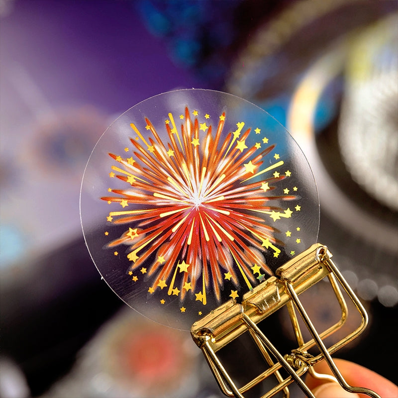 Fireworks Hot Stamping PET Stickers c
