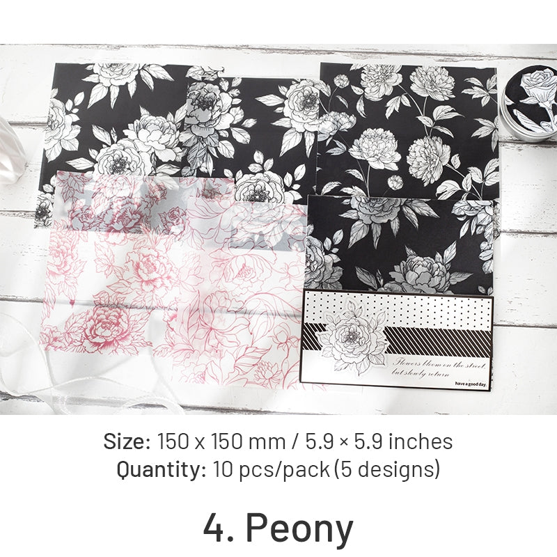 Flower and Plant Sulphuric Acid Paper Background Paper sku-4