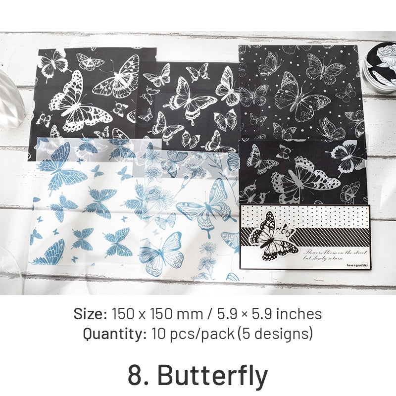 Flower and Plant Sulphuric Acid Paper Background Paper sku-8