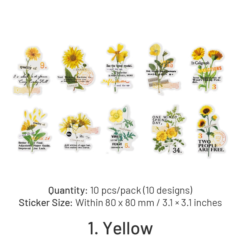 Flower Hot Stamping PET Stickers sku-1