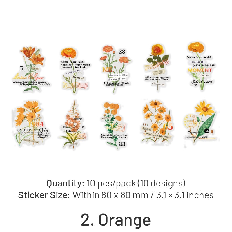 Flower Hot Stamping PET Stickers sku-2