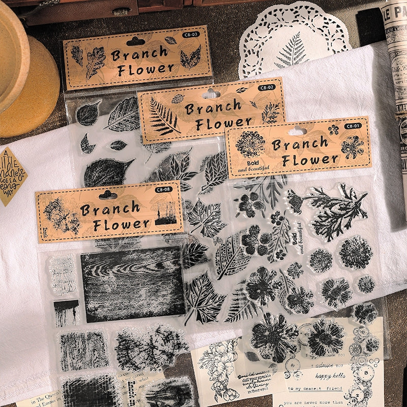Flower Language Series Clear Retro Plant Clear Silicone Stamps
