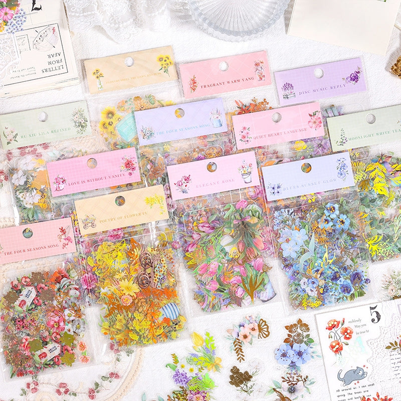 Flower PET Decorative Stickers b2