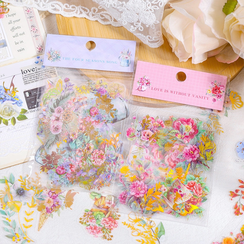 Flower PET Decorative Stickers b3