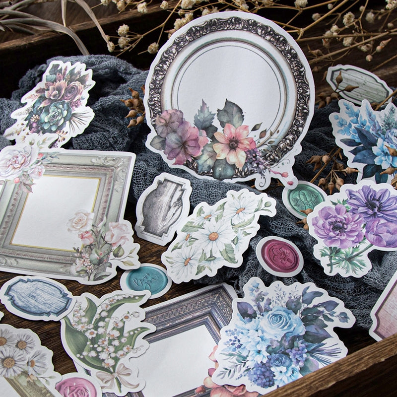Flower Washi Stickers - Frame, Seal, Label b4