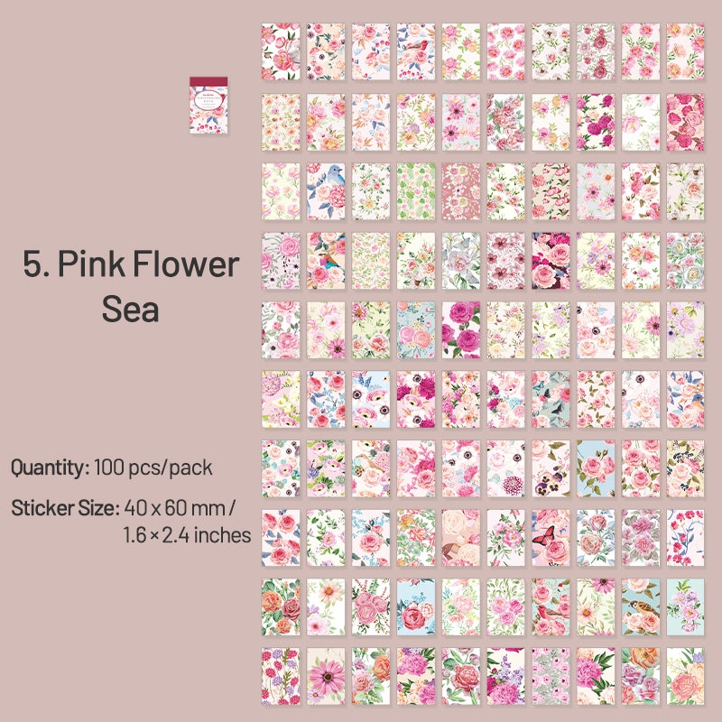 Flowers on Paper Series Floral Sticker Book sku-5