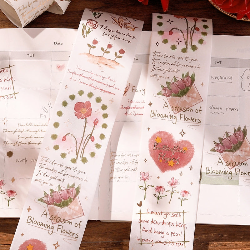 Foil Stamping Botanical Washi Tape for Rose Lily and Hydrangea b3