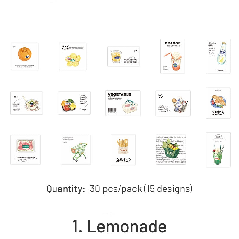 Food Stickers - Bread, Cookies, Biscuits, Cheese, Food, Drinks sku-1