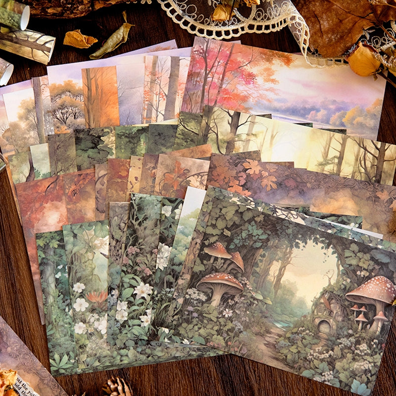 Forest Fairy Tale Background Scrapbook Paper b1
