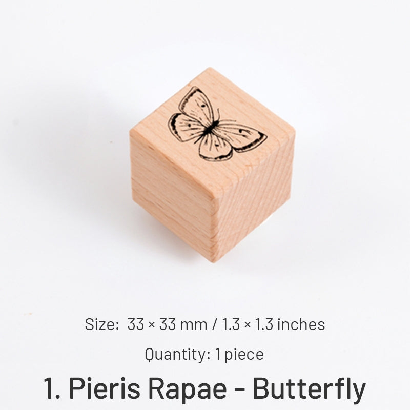 Forest Specimen Theme Wood Rubber Stamp sku-1