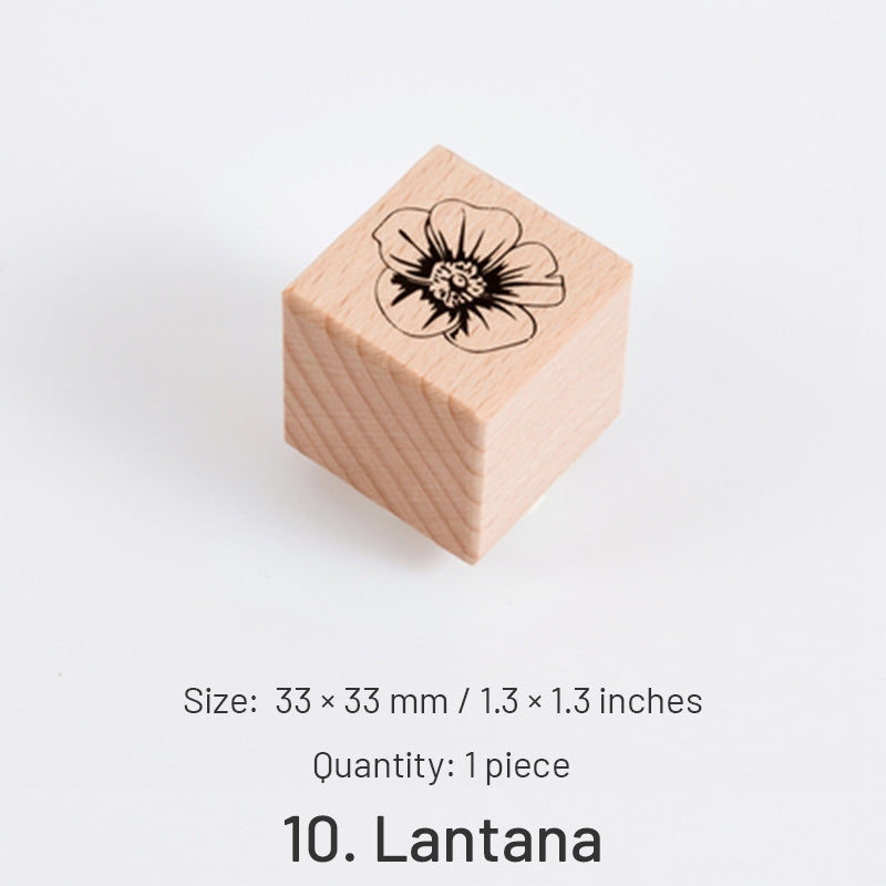 Forest Specimen Theme Wood Rubber Stamp sku-10