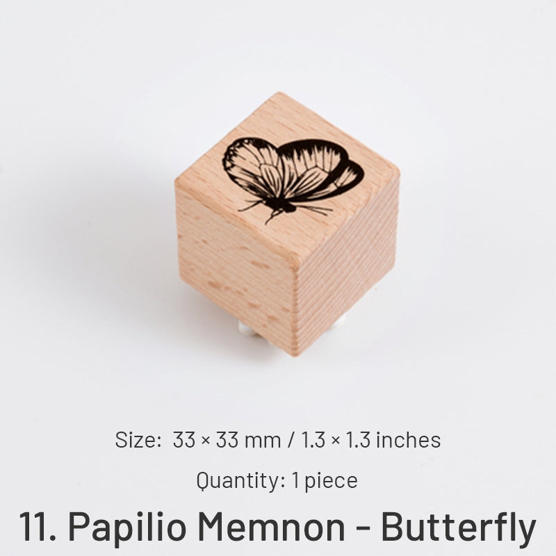 Forest Specimen Theme Wood Rubber Stamp sku-11