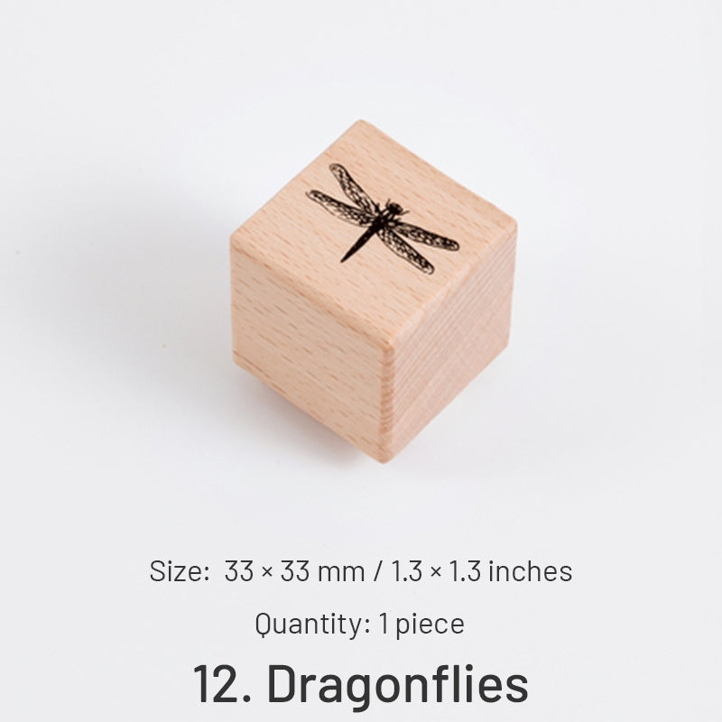 Forest Specimen Theme Wood Rubber Stamp sku-12
