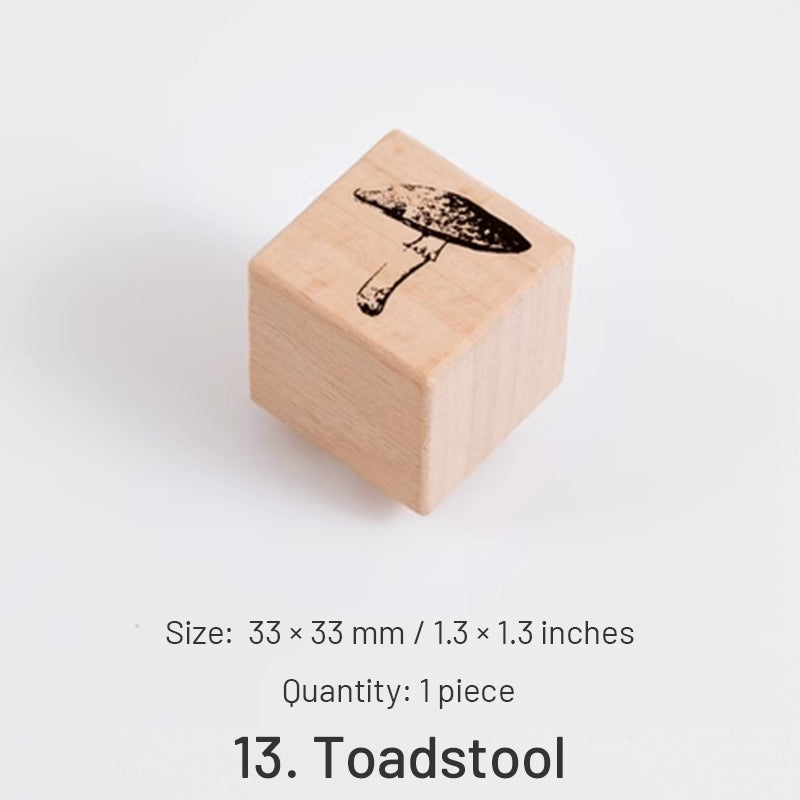 Forest Specimen Theme Wood Rubber Stamp sku-13