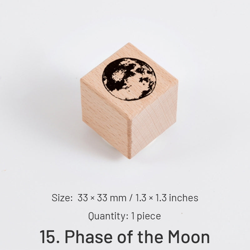 Forest Specimen Theme Wood Rubber Stamp sku-15