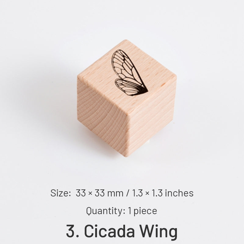 Forest Specimen Theme Wood Rubber Stamp sku-3