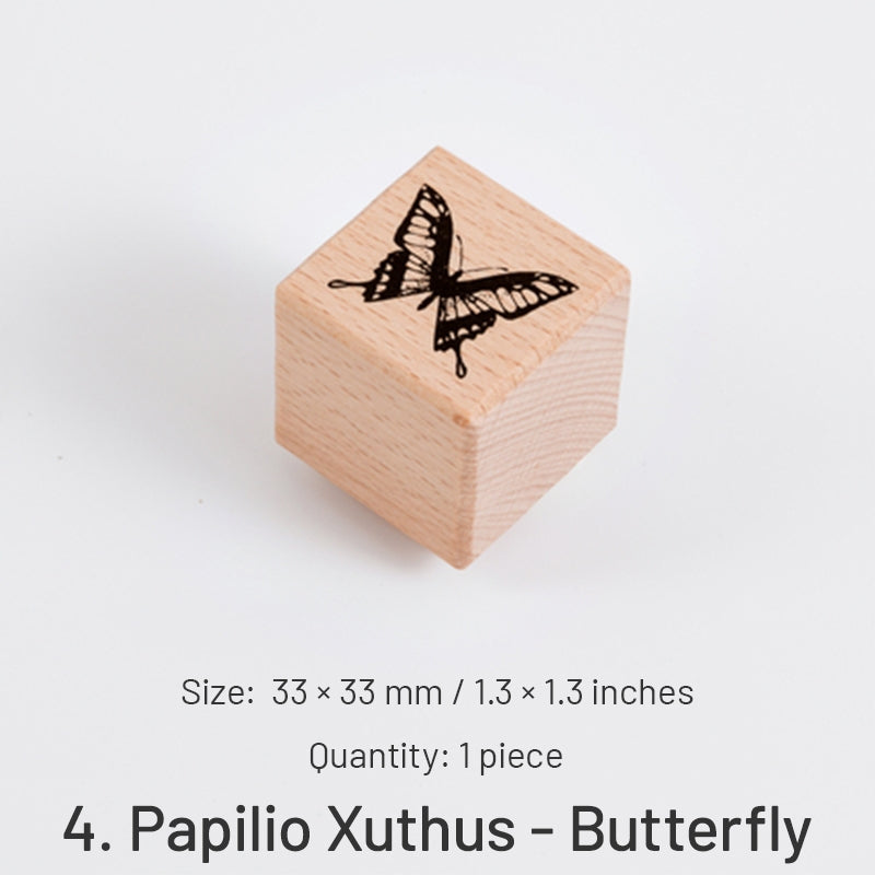 Forest Specimen Theme Wood Rubber Stamp sku-4