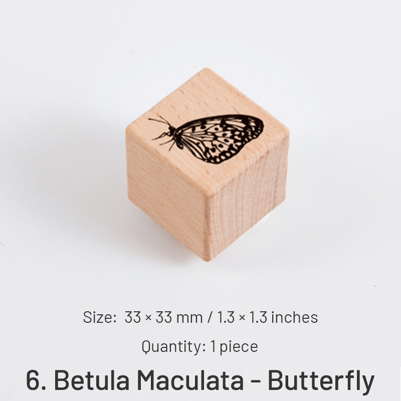 Forest Specimen Theme Wood Rubber Stamp sku-6