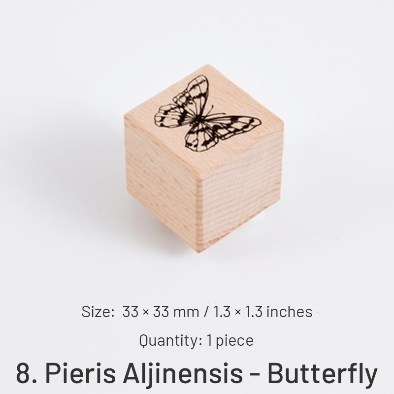 Forest Specimen Theme Wood Rubber Stamp sku-8