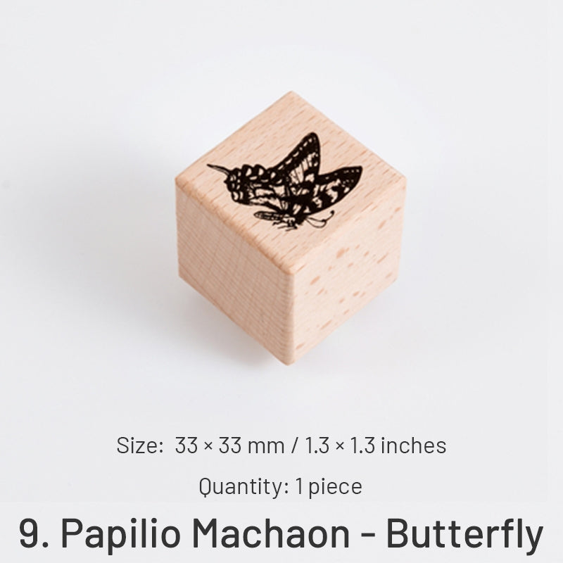 Forest Specimen Theme Wood Rubber Stamp sku-9