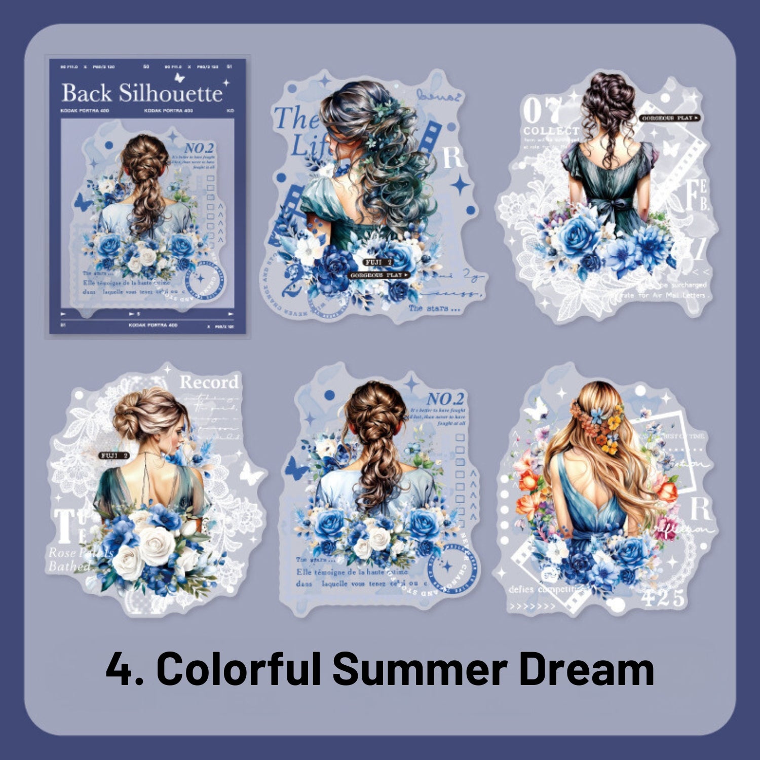 Freeze-frame Back Series Character Material Sticker Pack 4