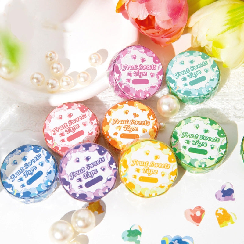 Fruit Sweets Series Heartshape Rolled Washi Stickers a