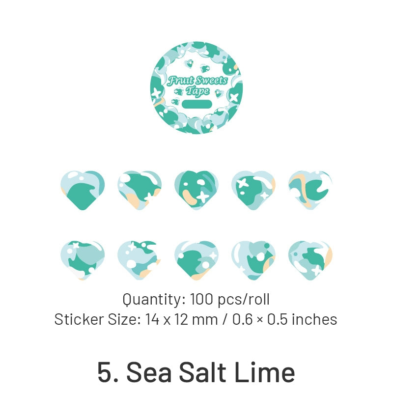Fruit Sweets Series Heartshape Rolled Washi Stickers sku-5