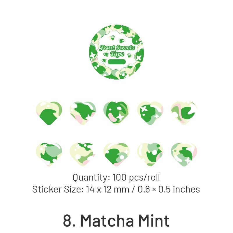 Fruit Sweets Series Heartshape Rolled Washi Stickers sku-8