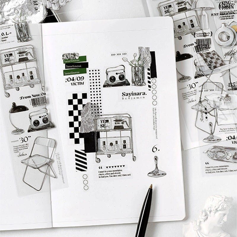 Furniture and Everyday Items PET Stickers - Bottle, Coffee, Bag, Headphone b4