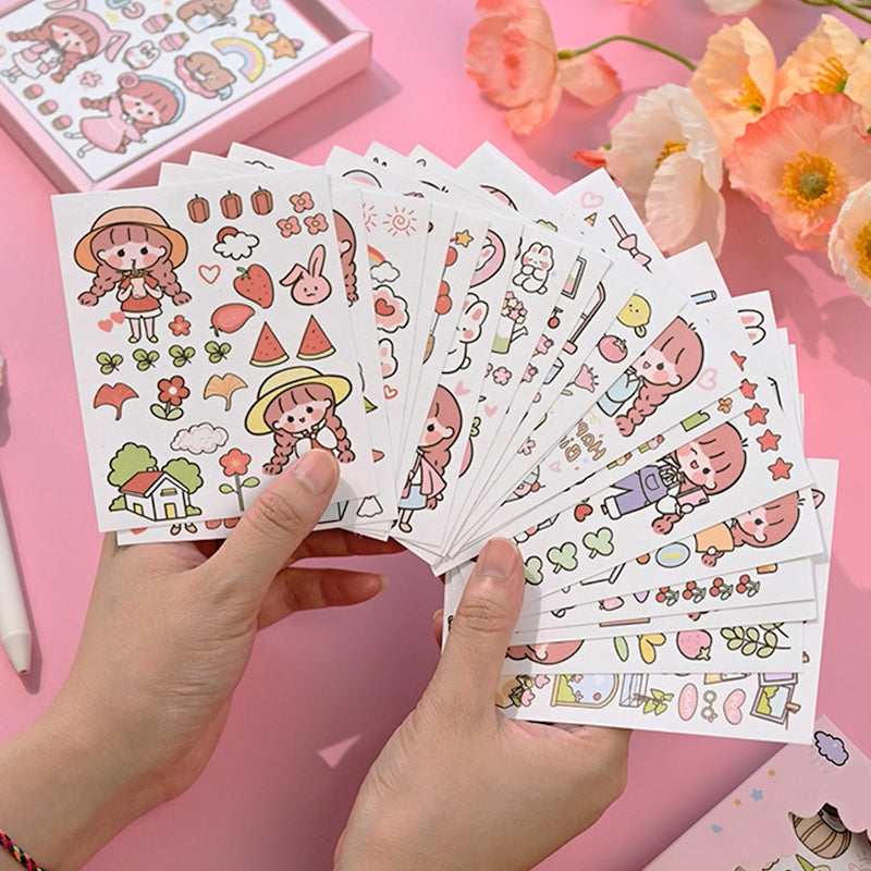 Girl Cute Cartoon Washi Sticker -People, Rabbit c2